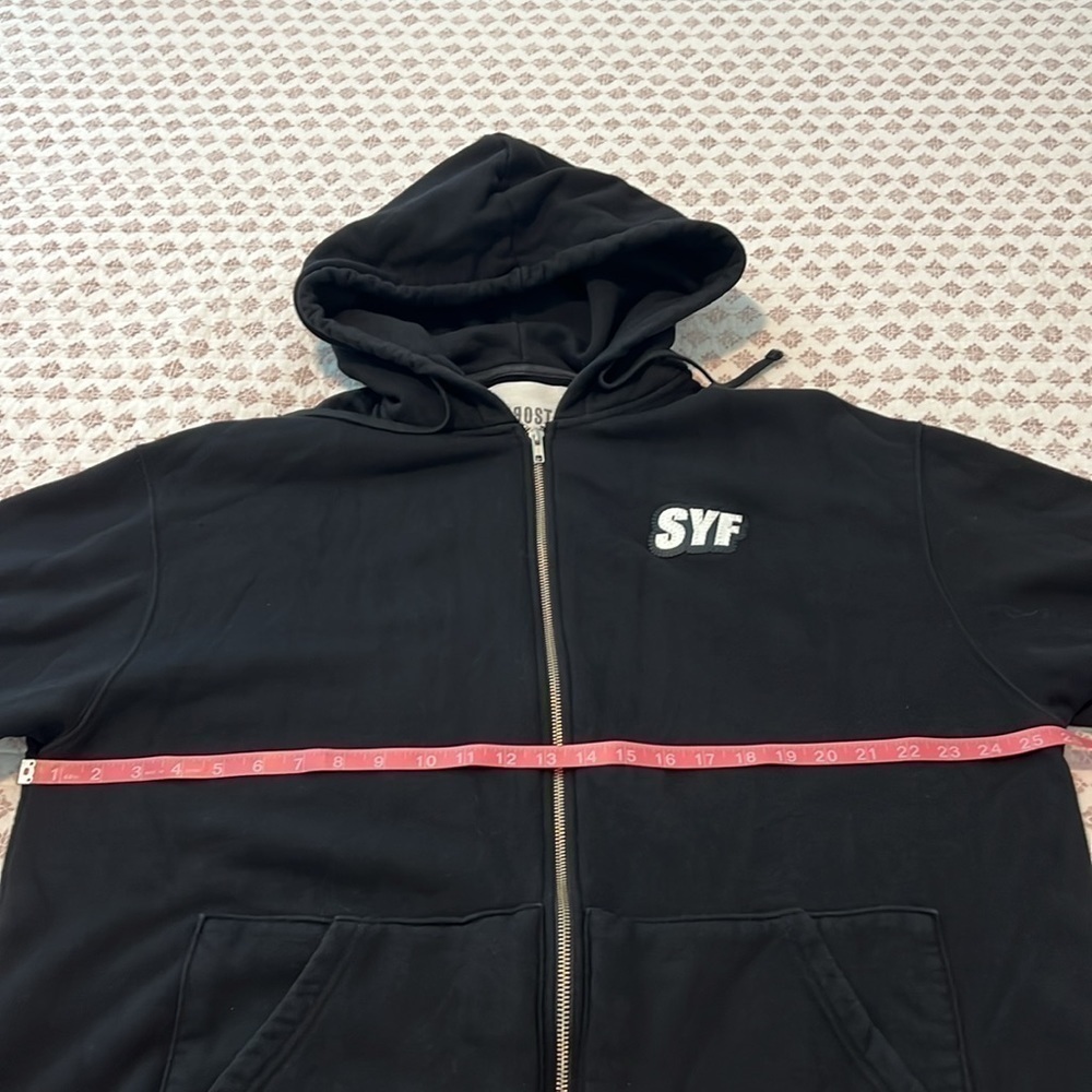 KROST Black Zip Up Hoodie XL Streetwear Minimalist Luxury Heavyweight Cotton SYF - Picture 12 of 17